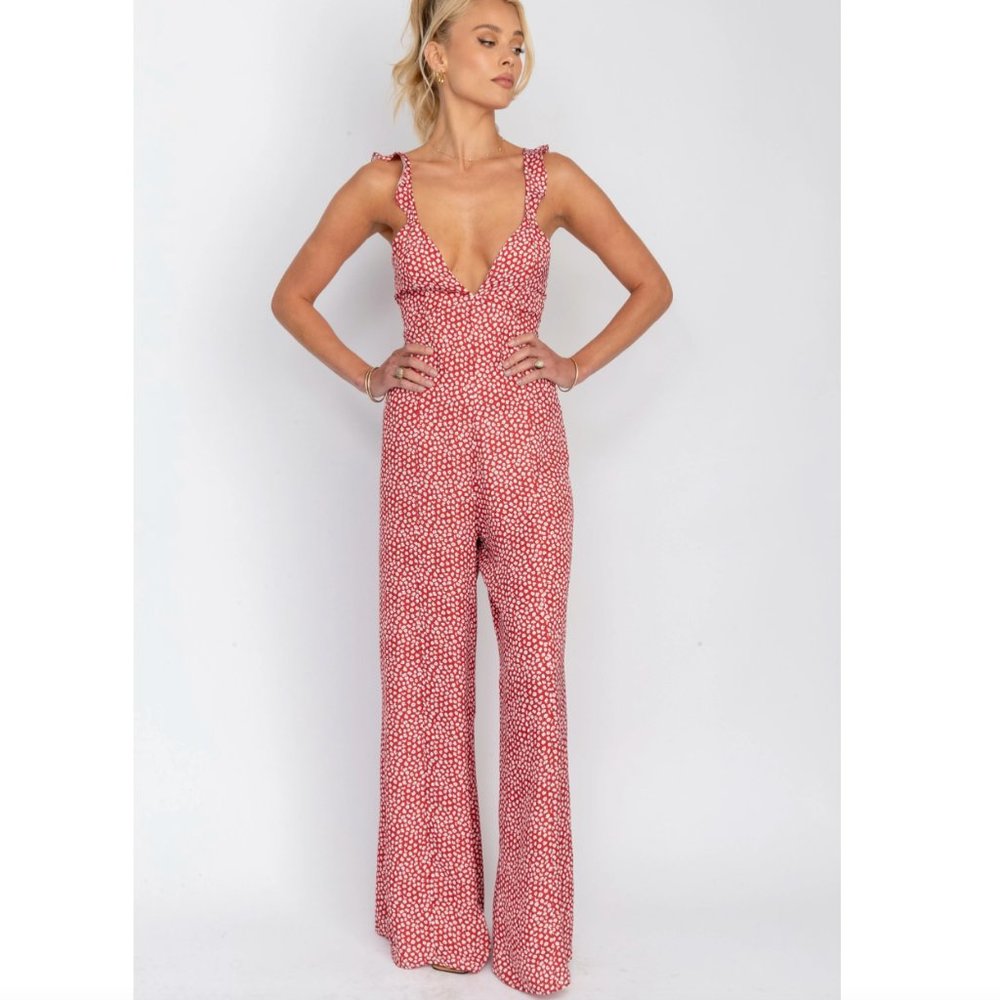 Resa Jilly Jumpsuit In Crimson Poppy
